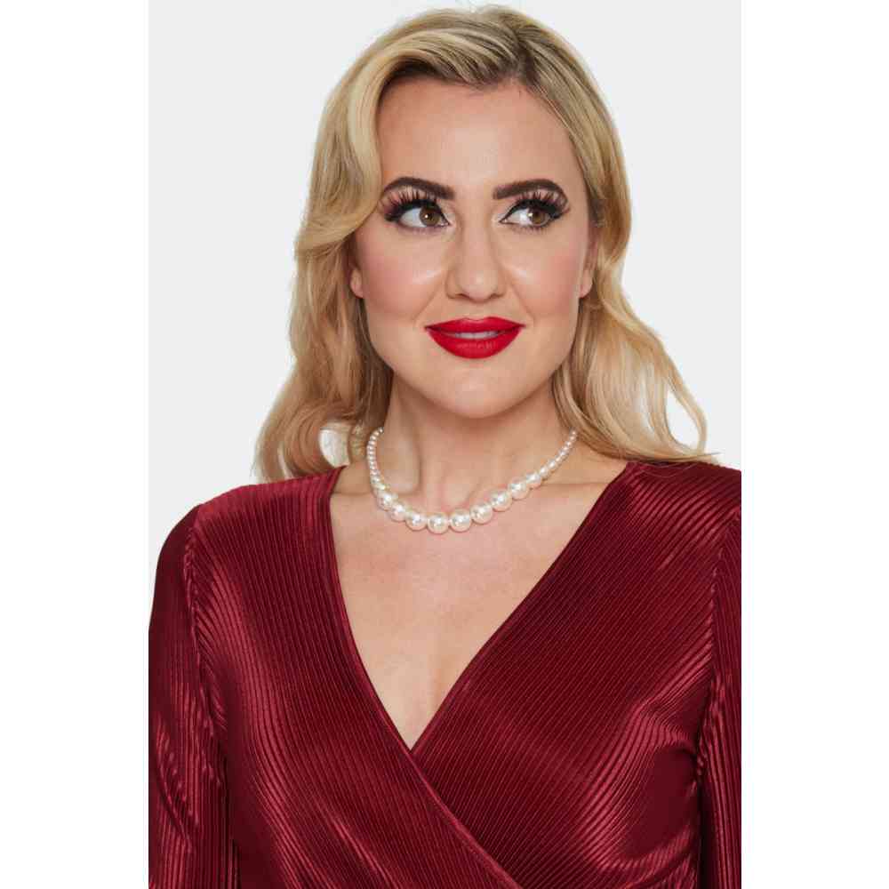 Voodoo Vixen - Pearl Single Strand Ketting - Wit